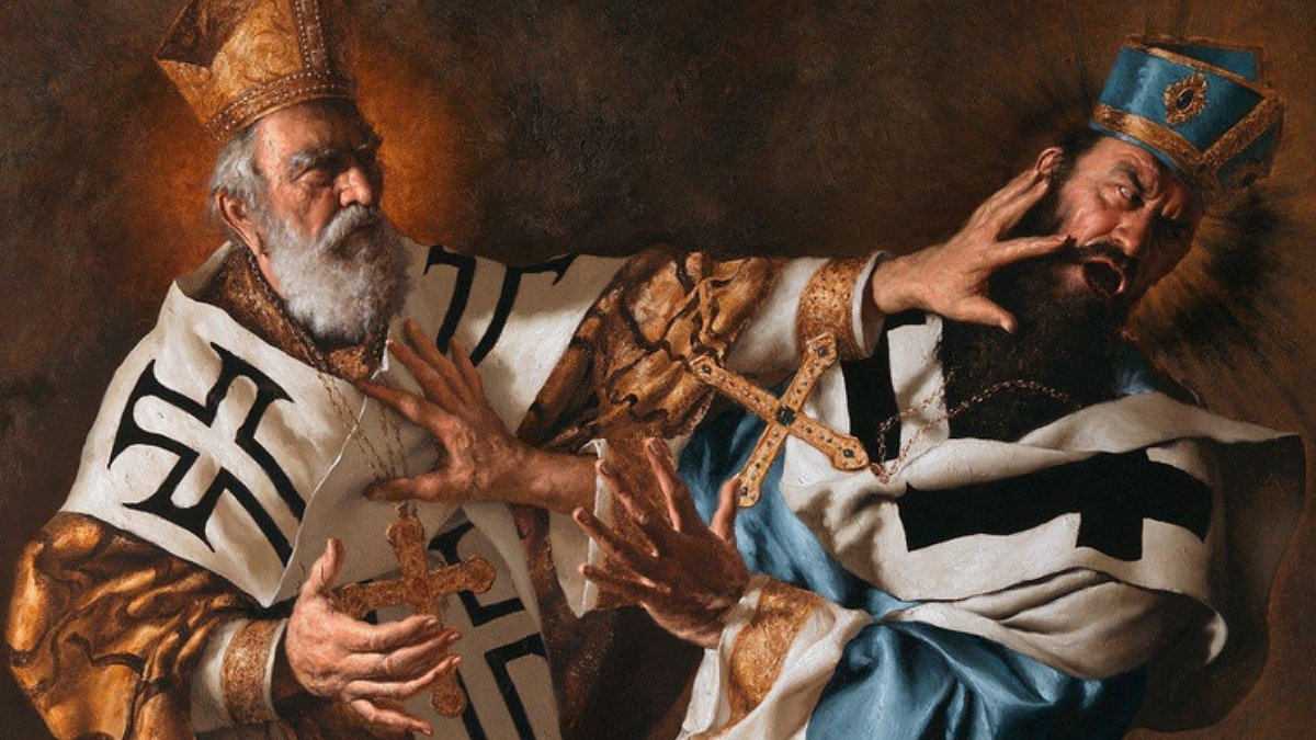 São Nicolau confrontando Ário